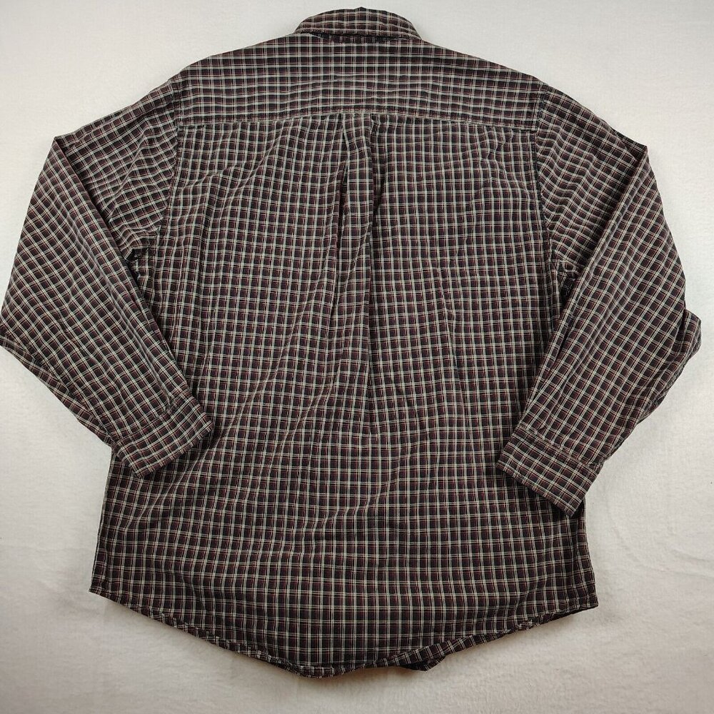 VTG Carhartt Black Red White Plaid 90s Button Down Shirt Mens Medium - Picture 2 of 8
